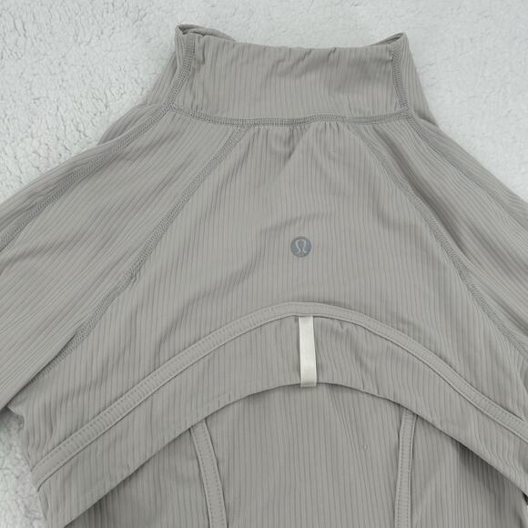 Lululemon Cropped Define Jacket Ribbed Nulu Light Gray Size 2 *Faint Stain* - Picture 4 of 13